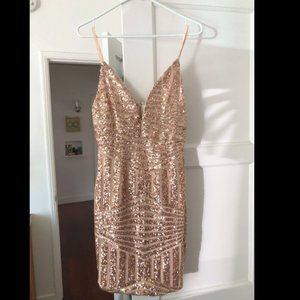 Tiger Mist Gold Sequin Bodycon Dress